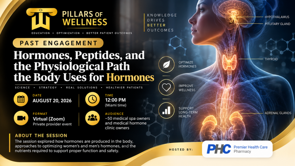 Hormone physiology and peptide education presentation by Dr. Matt Chalmers