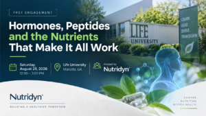 Dr. Matt Chalmers speaking about hormones, peptides and nutrition at Life University