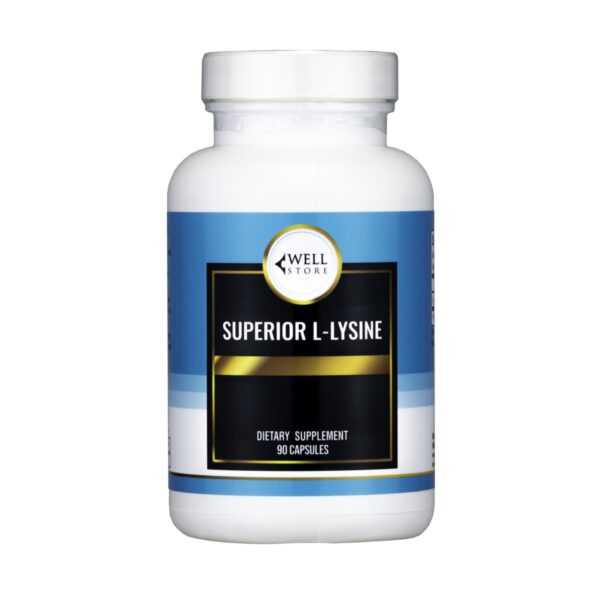 Superior L-Lysine 90 capsules bottle front label